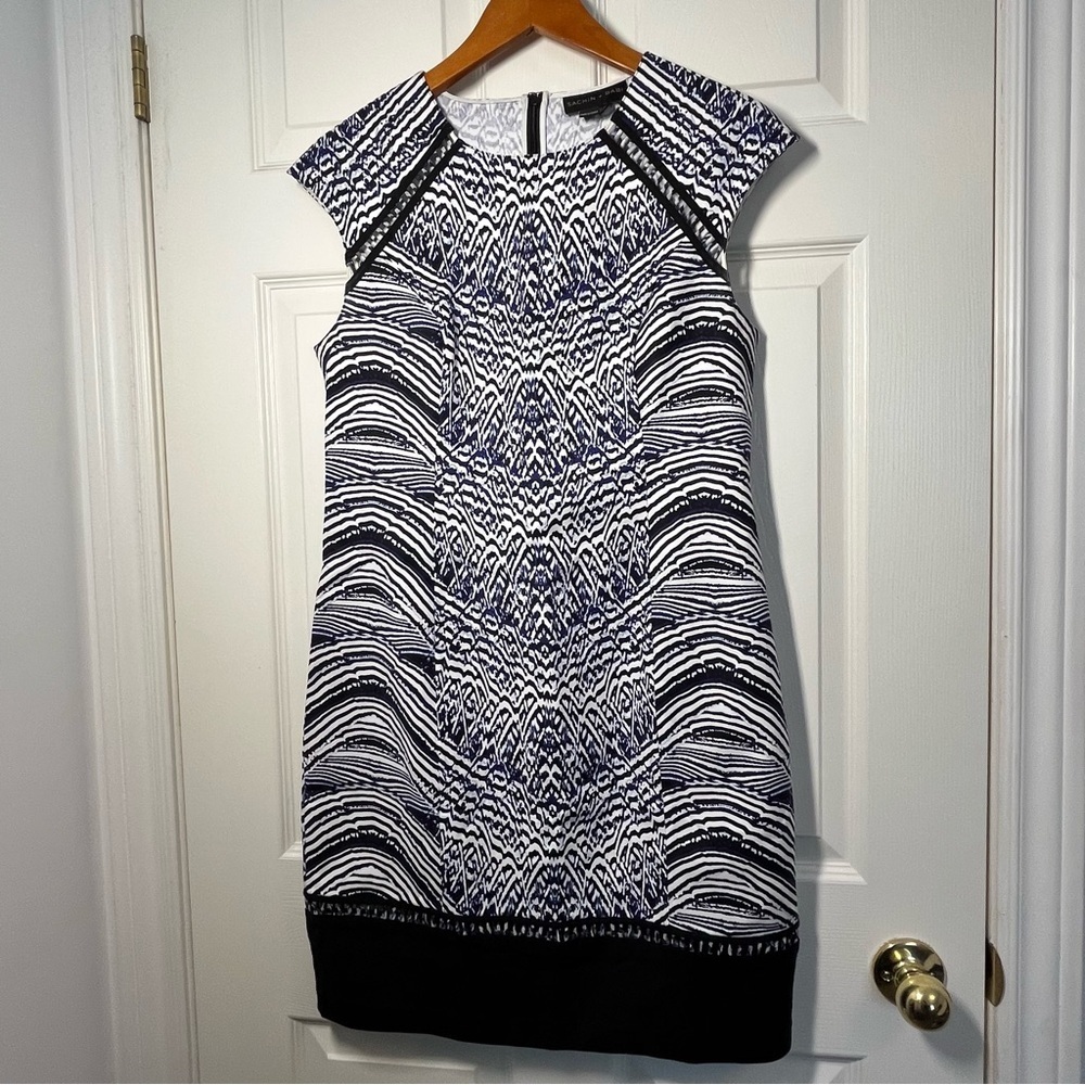 Sachin + Babi Black and White Mini Sheath Dress Size 10